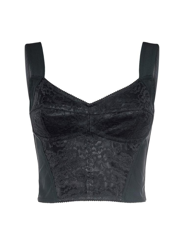 DOLCE & GABBANA Satin & Lace Corset Top Cover