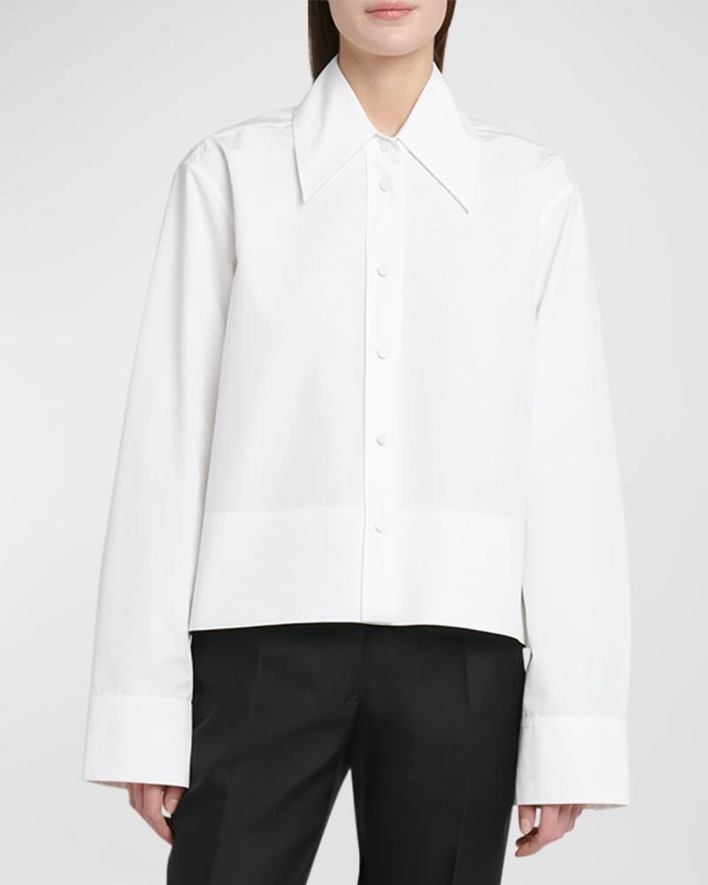 Jil Sander Collared Long-Sleeve Boxy Shirt Cover