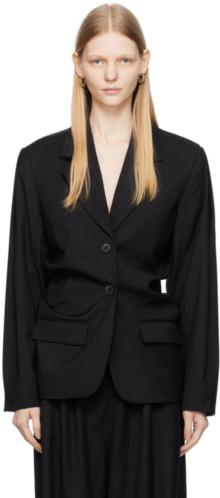 REMAIN Birger Christensen Black Drapy Blazer Cover