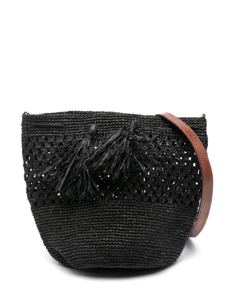 IBELIV Haingo raffia bucket bag - Black Cover