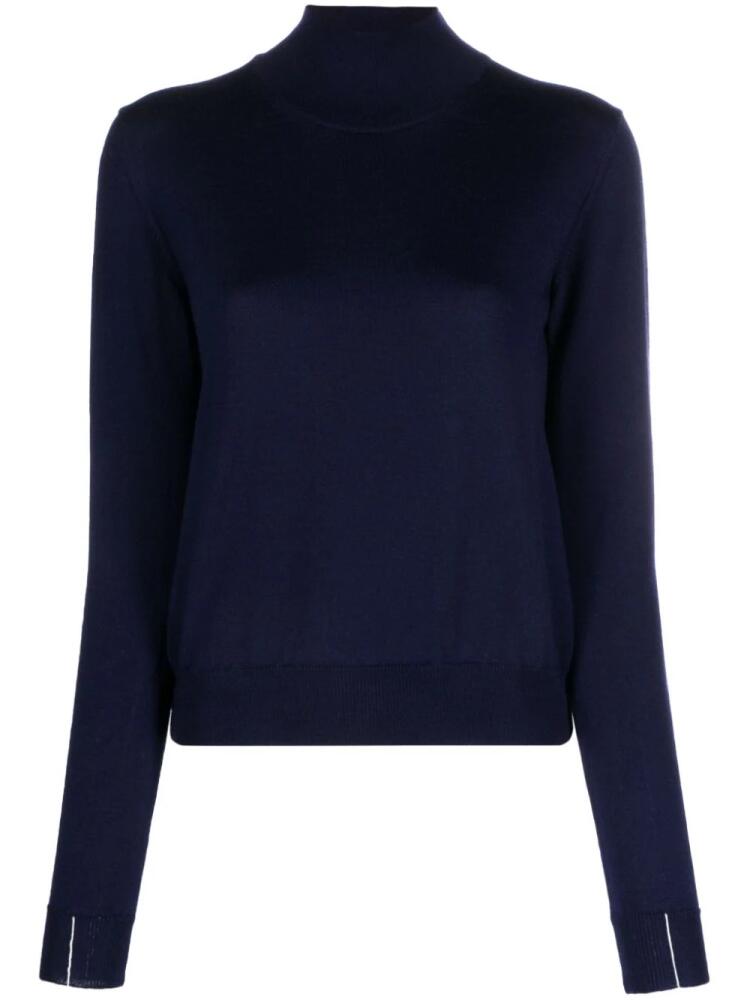 There Was One roll-neck merino jumper - Blue Cover