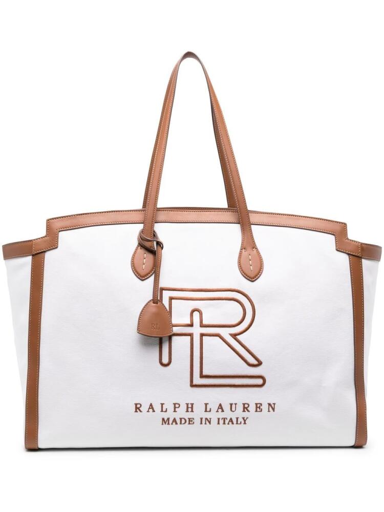 Ralph Lauren Collection logo print shoulder bag - White Cover