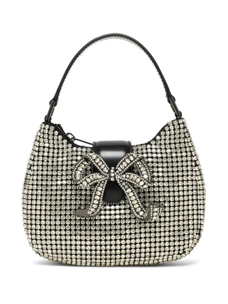 Self-Portrait crystal-embellished bow-detail tote bag - Silver Cover