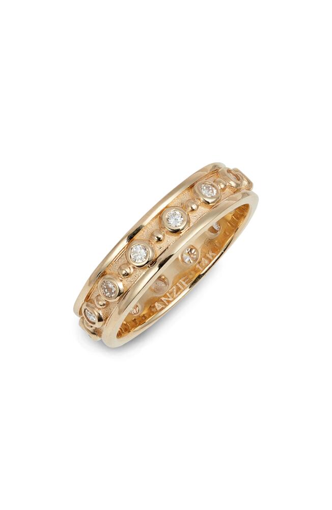 Anzie Dew Drops Marine Band Ring in Gold/Diamond Cover