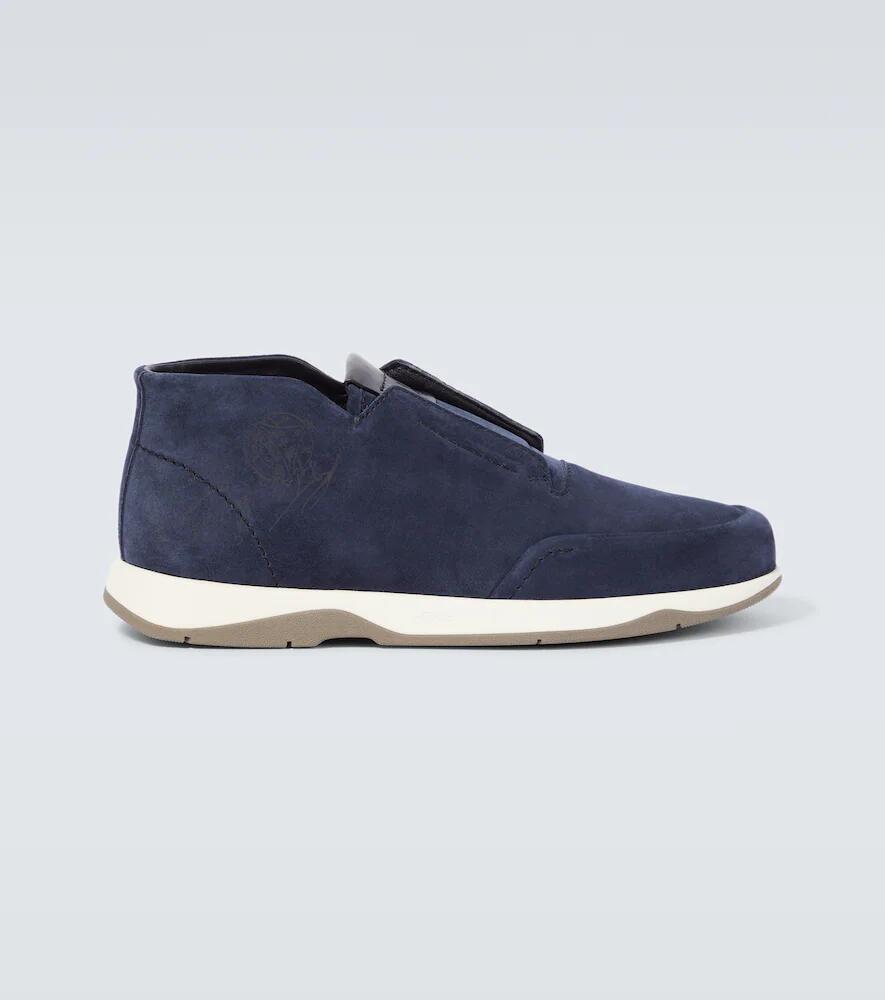 Berluti Échappée Scritto suede slip-on sneakers Cover