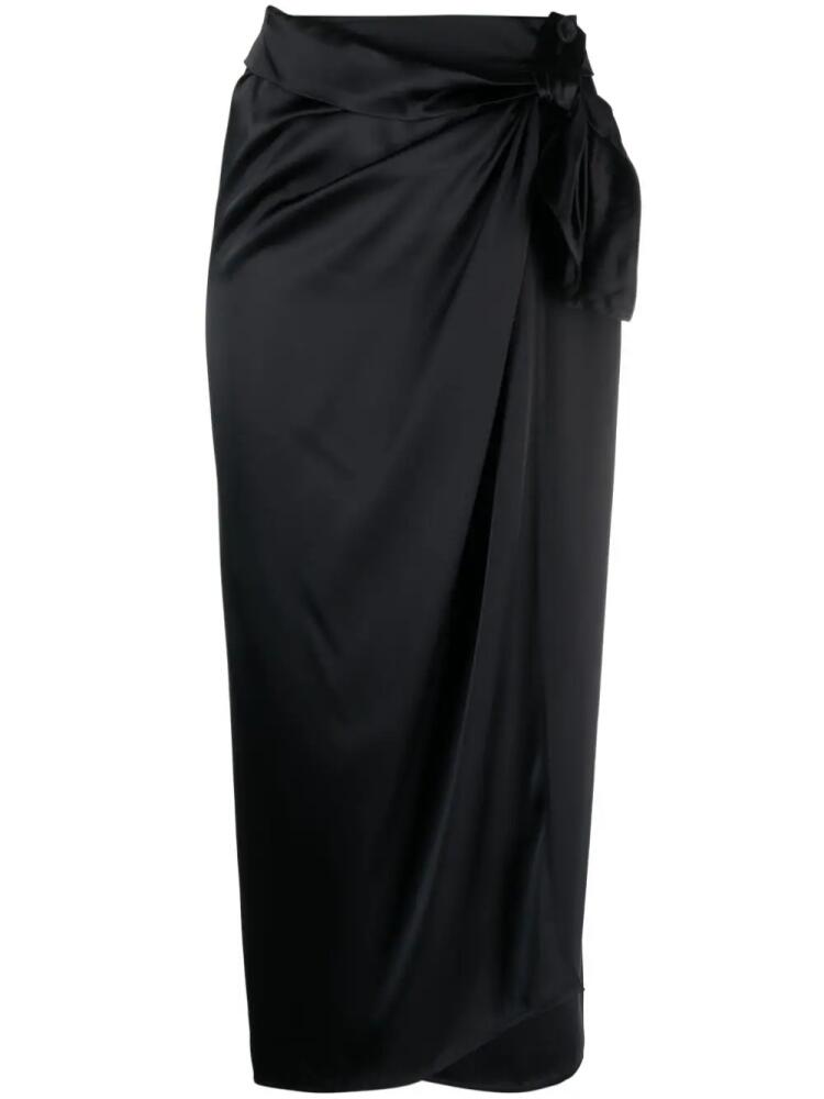 Erika Cavallini draped satin wrap skirt - Black Cover