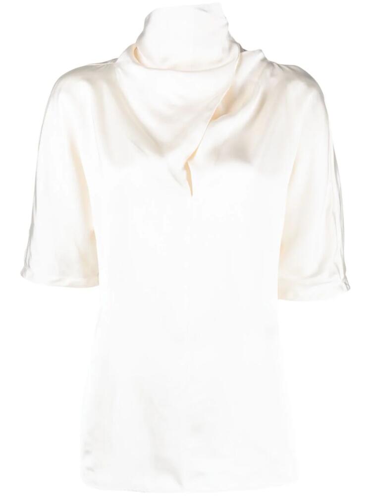 Jil Sander high-neck silk blouse - Neutrals Cover