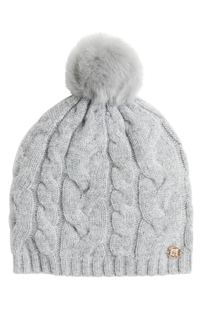 Bruno Magli Cashmere Cable Pompom Beanie in Grey Cover