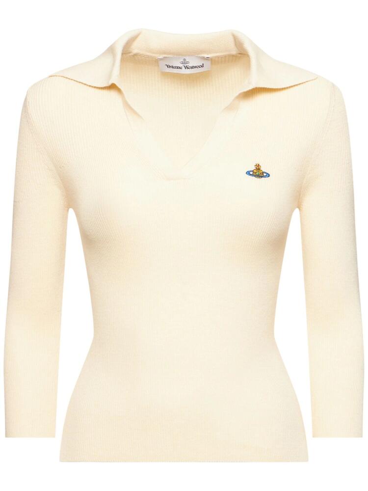 VIVIENNE WESTWOOD Marina Ribbed Knit Polo Top Cover