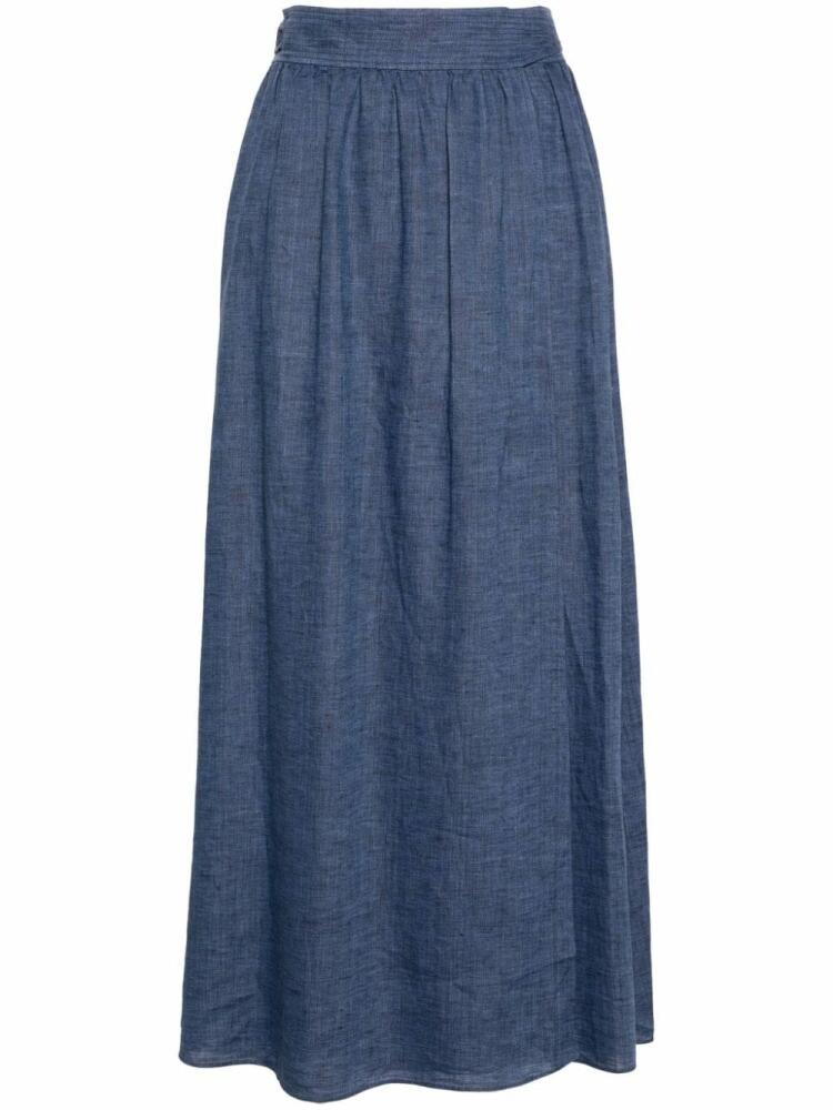 Loro Piana Leah wrap midi skirt - Blue Cover