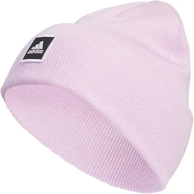 adidas Wide Cuff Fold Beanie (Orchid Fusion Purple/Black) Knit Hats Cover