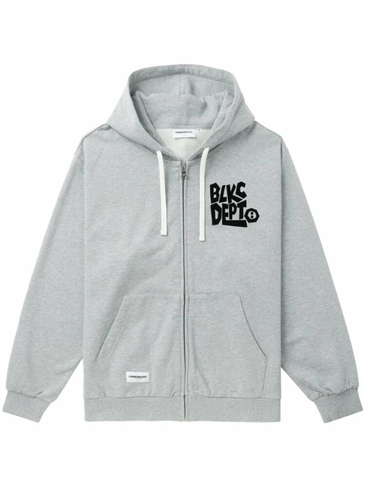 CHOCOOLATE slogan-print cotton hoodie - Grey Cover