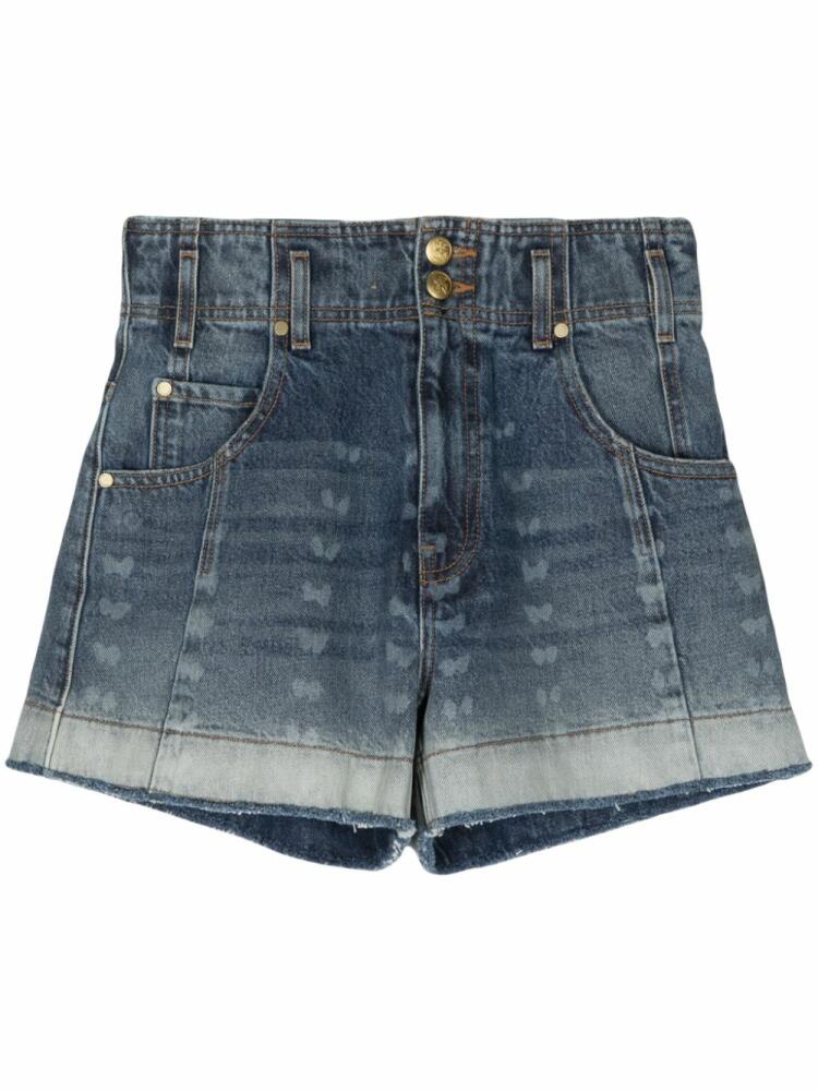 Ulla Johnson butterfly-print denim shorts - Blue Cover