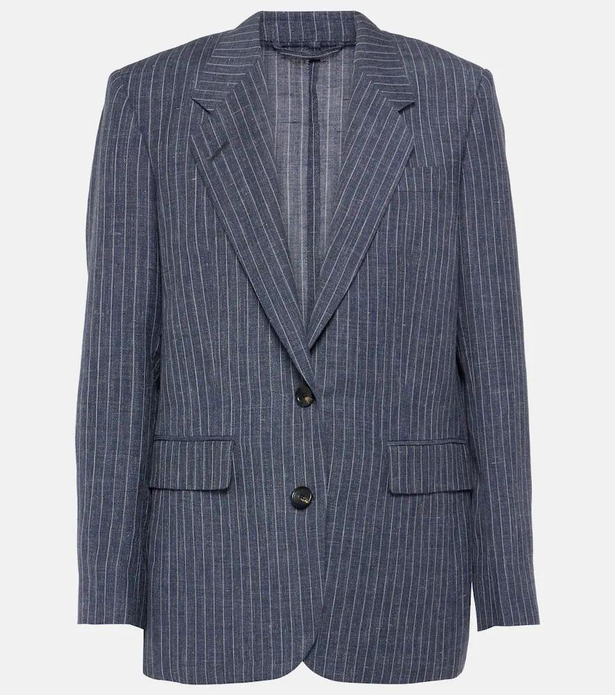 Loro Piana Belia pinstripe linen, wool and silk jacket Cover