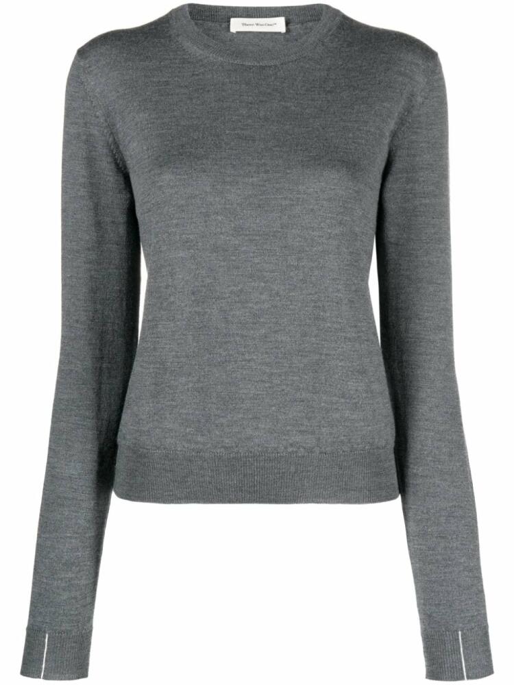 There Was One stripe-detail virgin wool jumper - Grey Cover