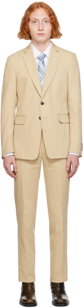 Dries Van Noten Beige Cotton & Linen Suit Cover