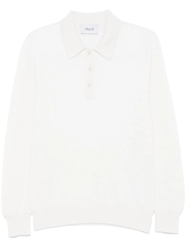 D4.0 fine-ribbed polo shirt - White Cover