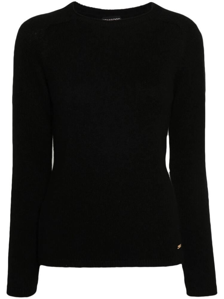 TOM FORD logo-plaque cashmere jumper - Black Cover