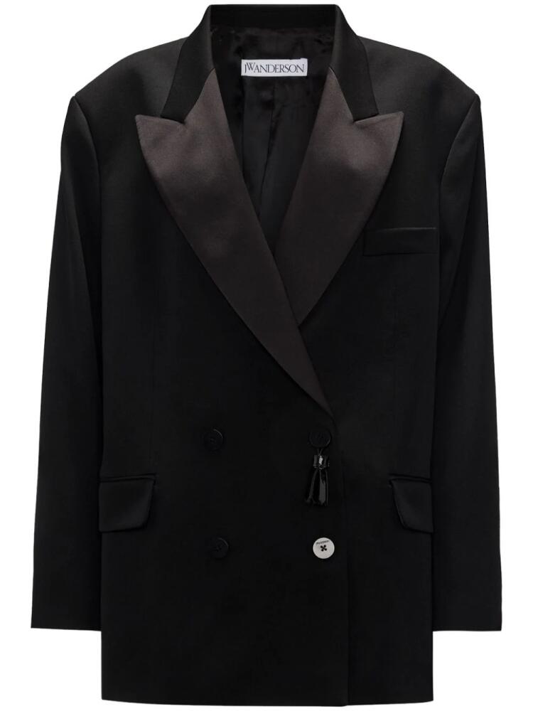 JW Anderson double-breasted contrasting-collar blazer - Black Cover