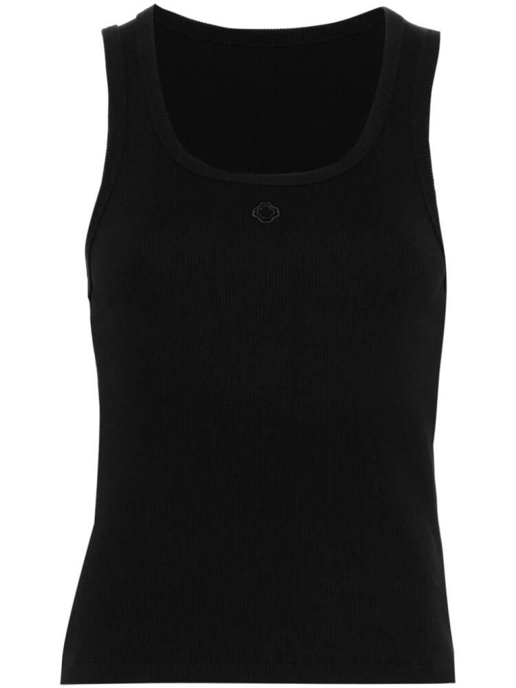 Maje embroidered-logo ribbed tank top - Black Cover