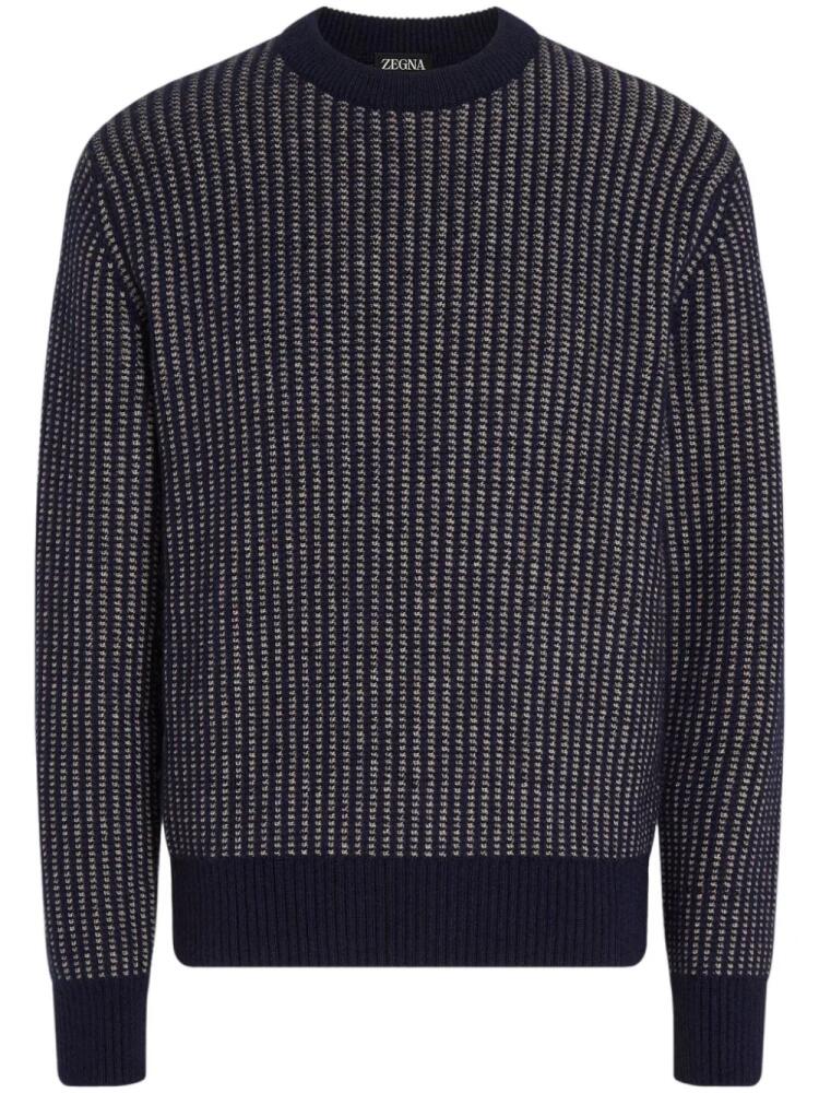 Zegna two-tone jumper - Blue Cover