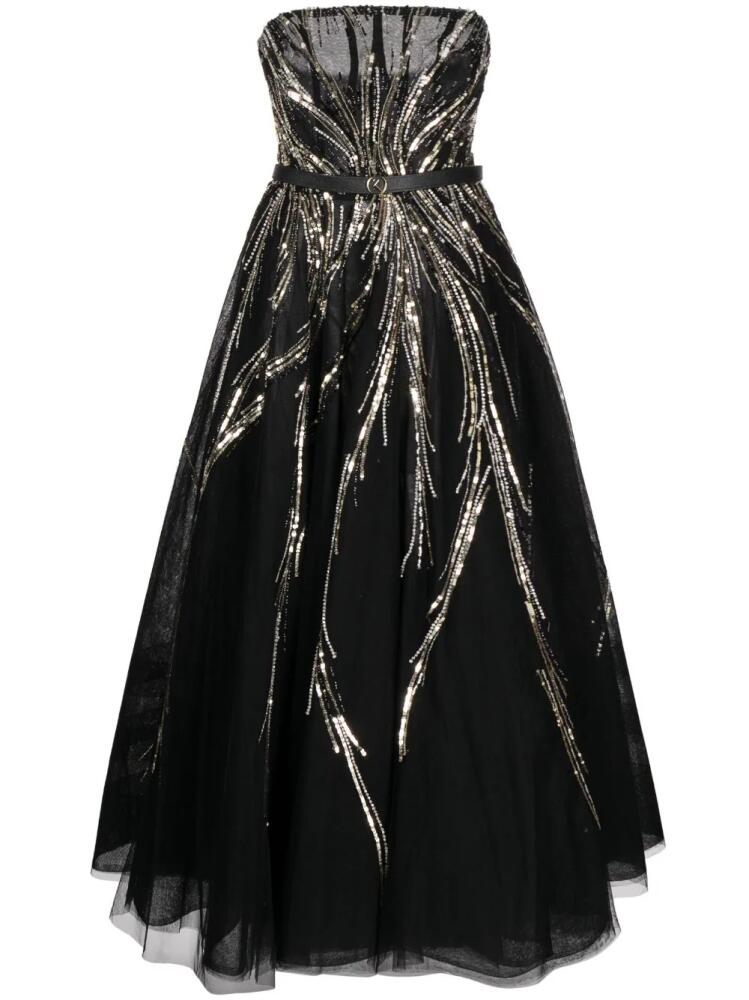 Saiid Kobeisy beaded mid-length tulle dress - Black Cover