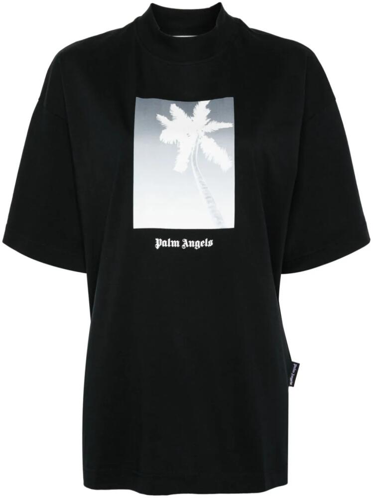 Palm Angels palm tree-print cotton T-shirt - Black Cover