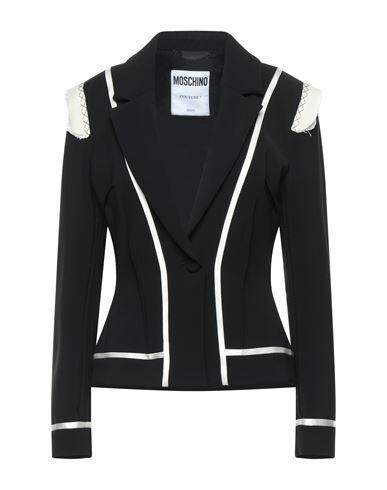 Moschino Woman Blazer Black Polyester, Polyurethane Cover