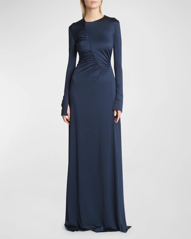 Victoria Beckham Ruched Detail Long-Sleeve Gown Cover