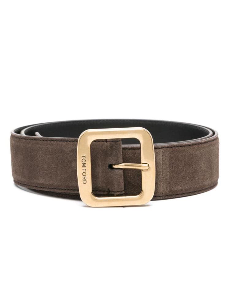 TOM FORD leather buckle belt - Brown Cover