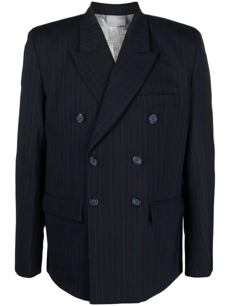 VTMNTS pinstriped double-breasted blazer - Blue Cover