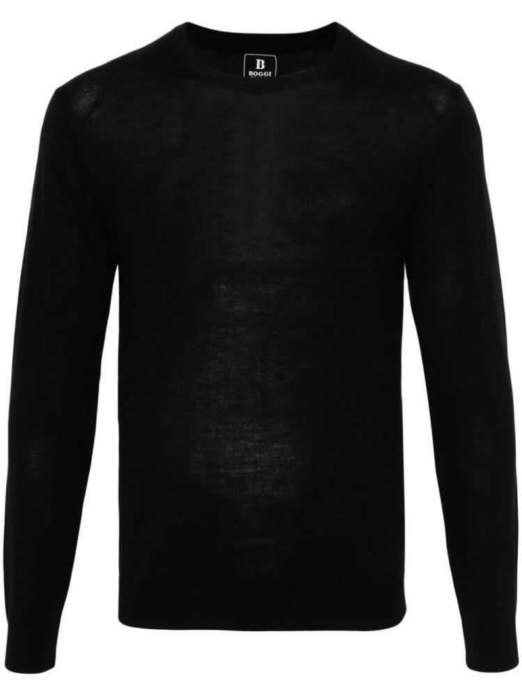 Boggi Milano wool crew-neck sweater - Black Cover