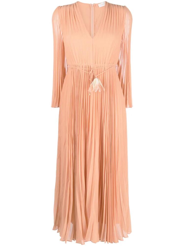 ZIMMERMANN Sunray pleated midi dress - Orange Cover