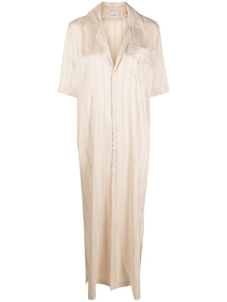 Le Kasha Kymba striped silk shirtdress - Neutrals Cover