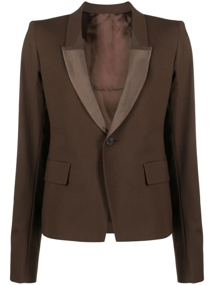 Rick Owens shawl-lapels single-breasted blazer - Brown Cover