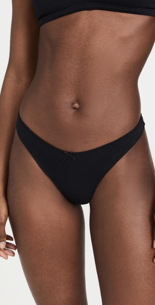 Eberjey Pima Stretch Cotton Thong Black Cover