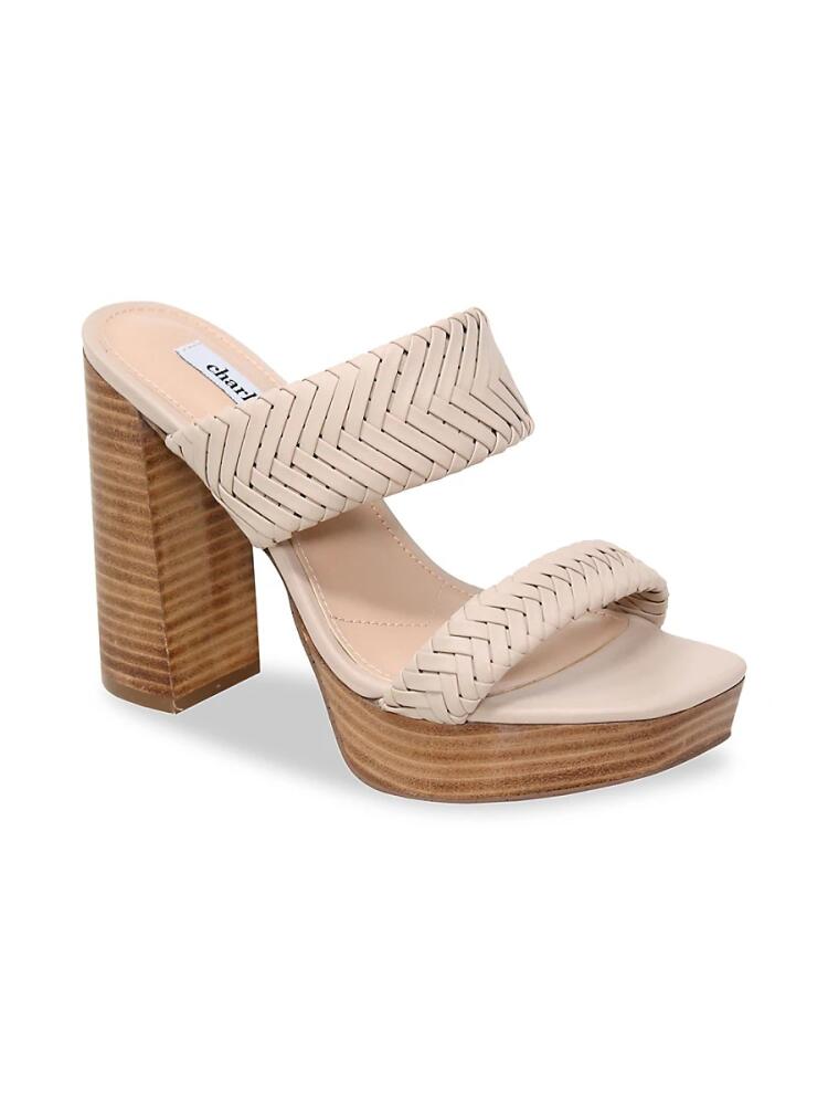 Charles David Women's Intro Block-Heel Leather Sandals - Beige Cover