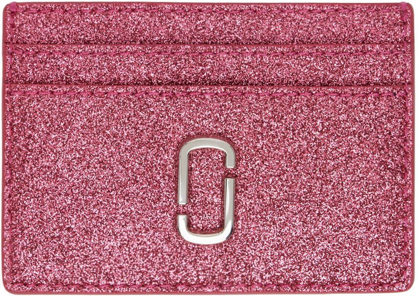 Marc Jacobs Pink 'The Galactic Glitter J Marc' Card Holder Cover