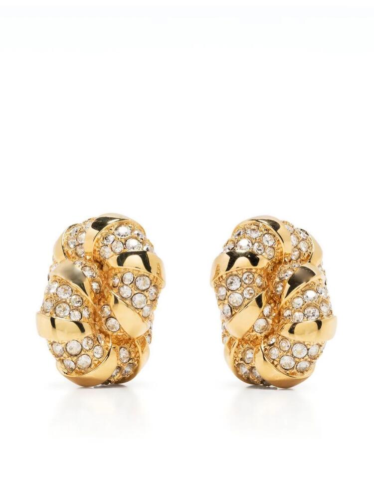 Lanvin Mélodie crystal-embellished earrings - Gold Cover