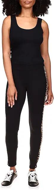 MICHAEL Michael Kors Petite Cheetah Stripe Leggings (Black) Women's Casual Pants Cover