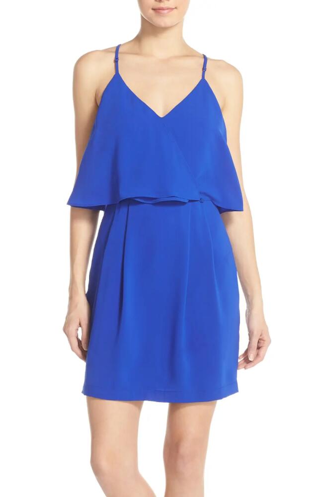 Adelyn Rae Ruffle Crepe Popover Dress in Electric Blue Cover