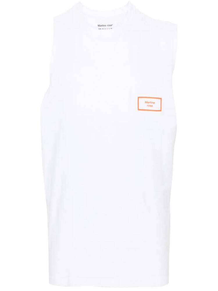 Martine Rose logo-print cotton tank top - White Cover