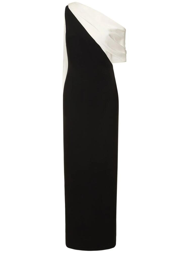 ROLAND MOURET Asymmetric Stretch Cady Maxi Dress Cover