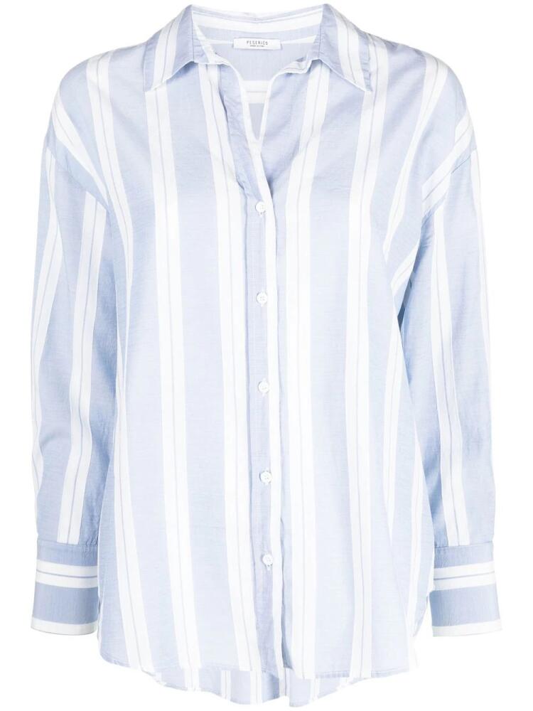 Peserico striped spread-collar shirt - Blue Cover