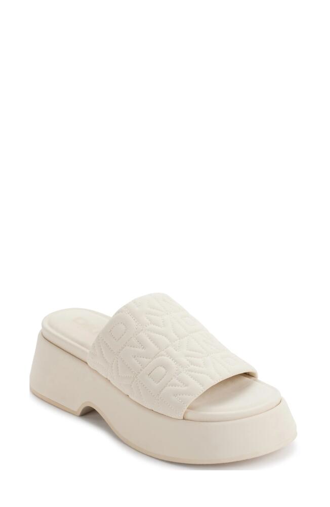 DKNY Logo Quilt Platform Sandal in Bone Cover