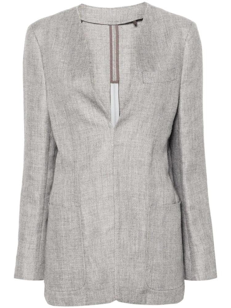 BETTTER x Zegna collarless V-neck blazer - Grey Cover