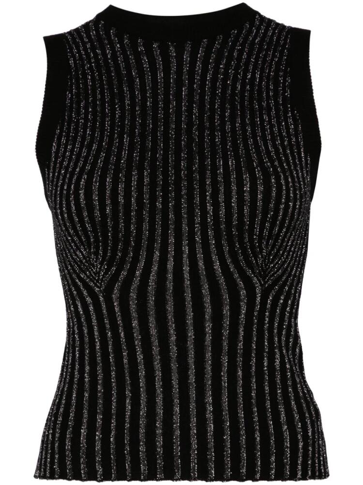 DES PHEMMES lurex tank top - Black Cover