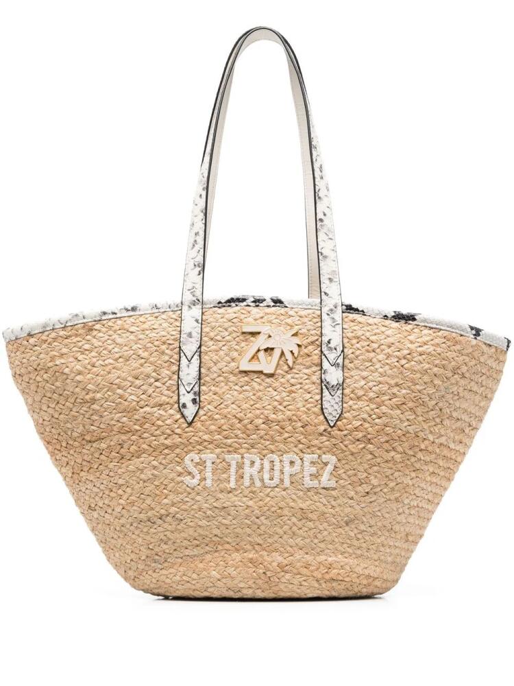 Zadig&Voltaire embroidered-logo basket tote bag - Brown Cover