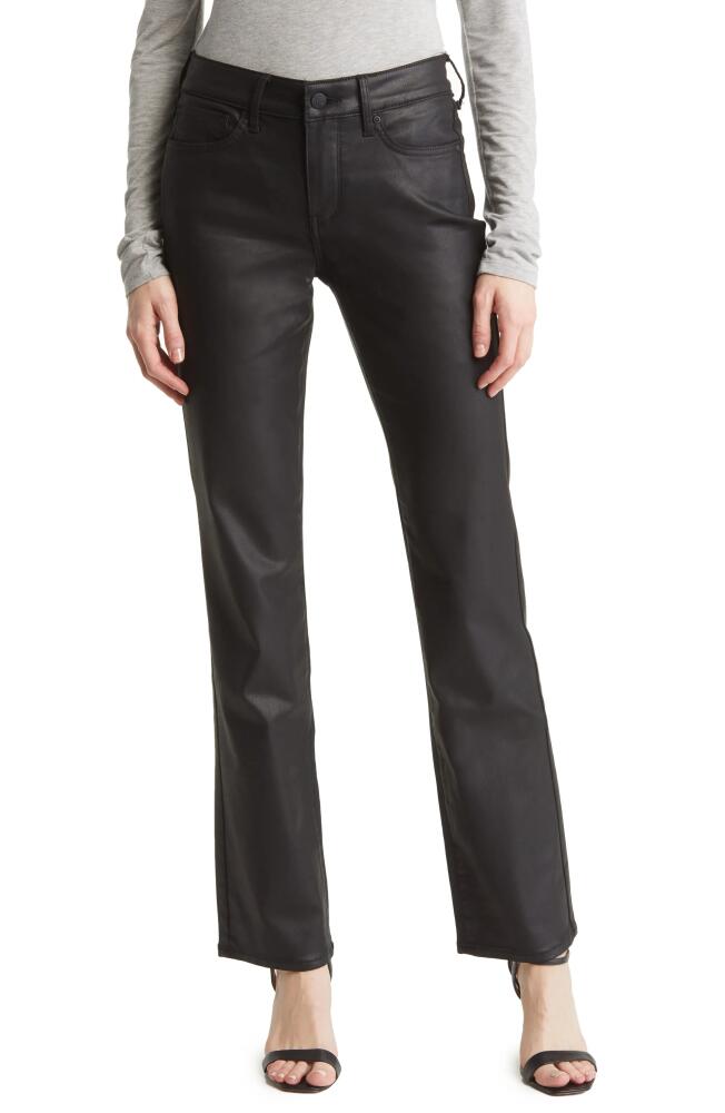 NYDJ Marilyn Coated Straight Leg Jeans in Black Coated Cover