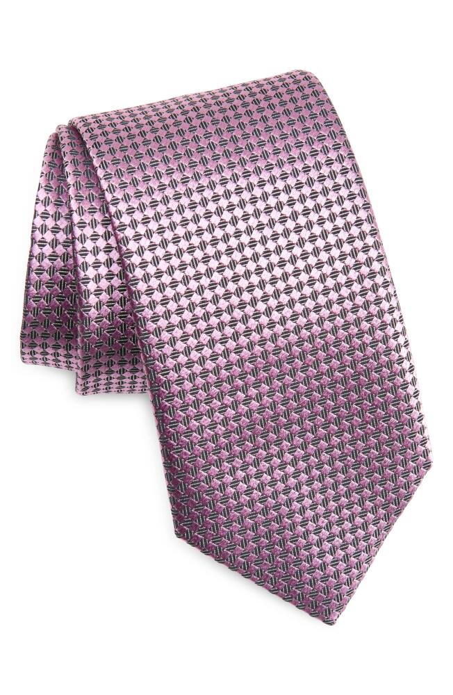 Canali Geometric Pattern Silk Tie in Pink Cover